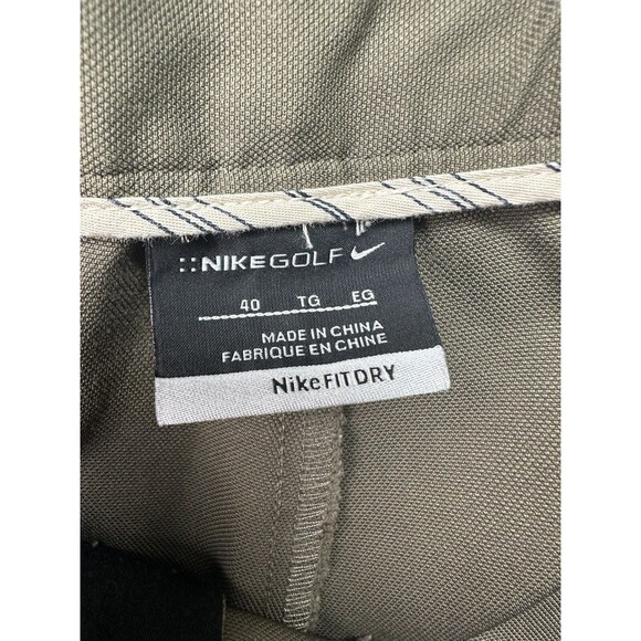 Nike Golf DriFit Mens Shorts Size 40 Tan Khaki Chino Zip Fly Pleated STAINS - Picture 5 of 16